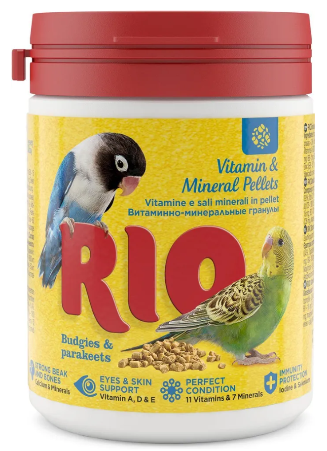 Rio 0,12кг витаминно-минеральные гранулы для волнистых и средних попугаев