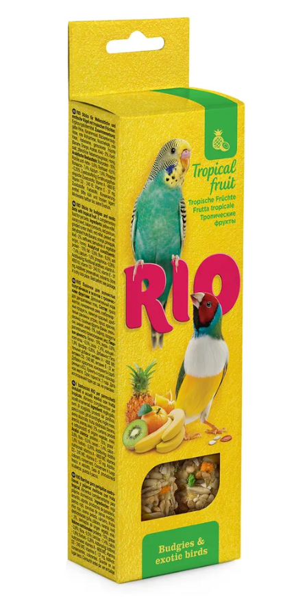 Rio 0,04кг*2шт палочки для волнистых попугайчиков и экзотов с тропическими фруктами 4516