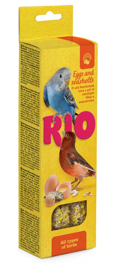 Rio 0,04кг*2шт палочки для всех видов птиц с яйцом и ракушечником